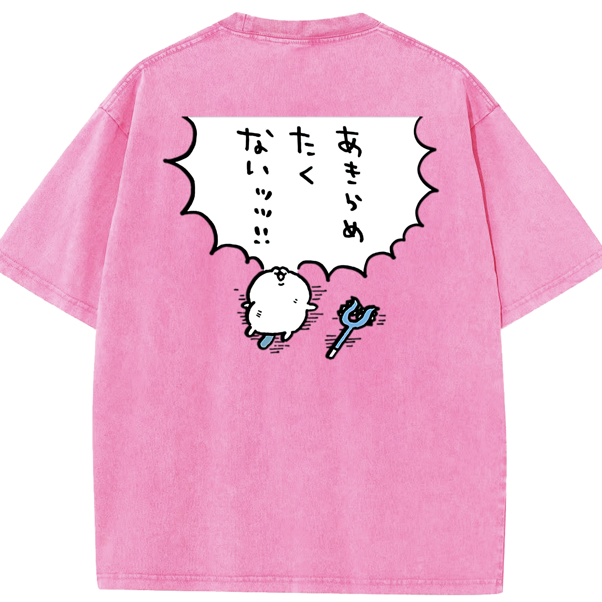 （画像用） ちいかわ ちいかわ Chii-kawa chiikawa 綿100% ヴィンテージ風 半袖Tシャツ（背面プリント）